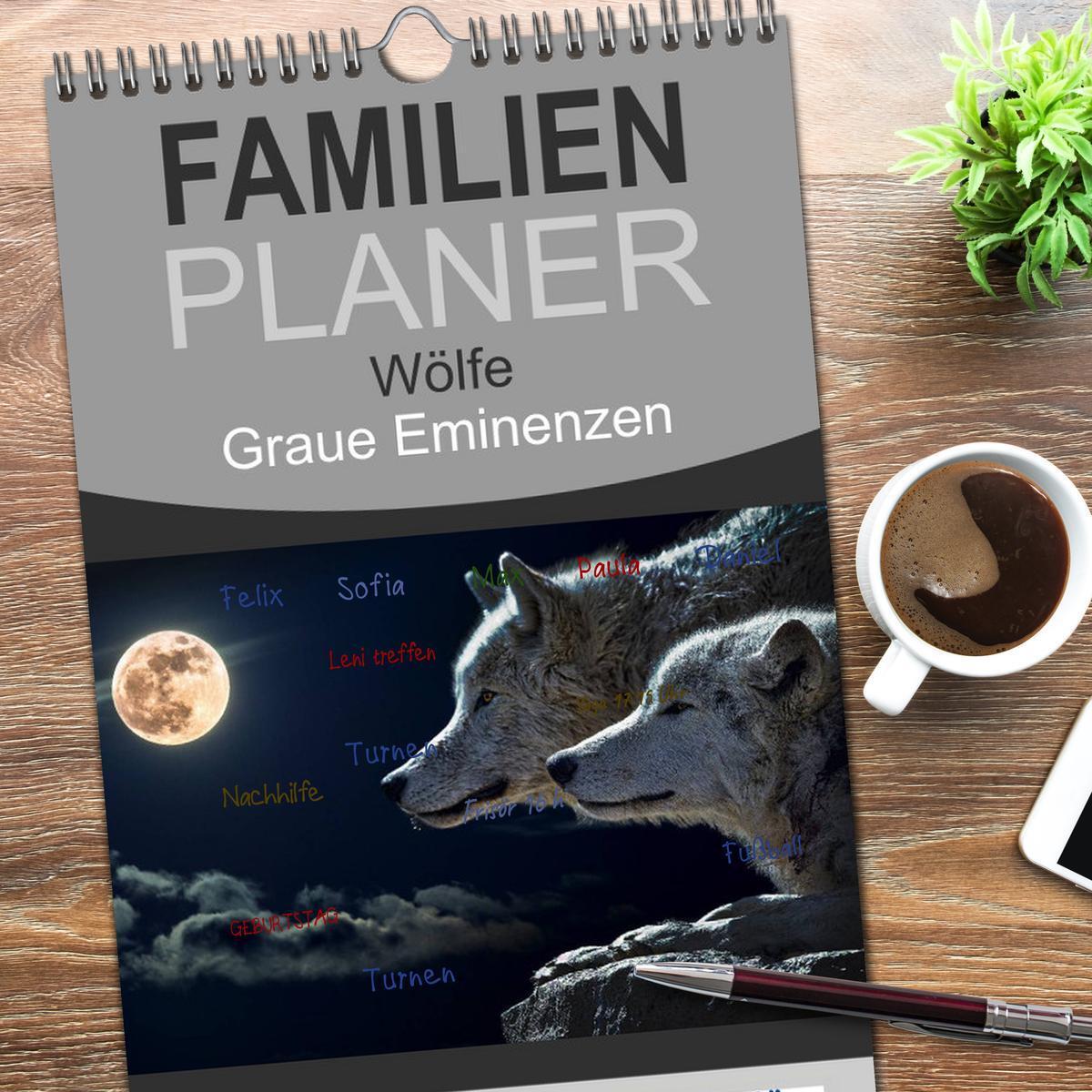 Bild: 9783457112052 | Familienplaner 2025 - Wölfe. Graue Eminenzen mit 5 Spalten...