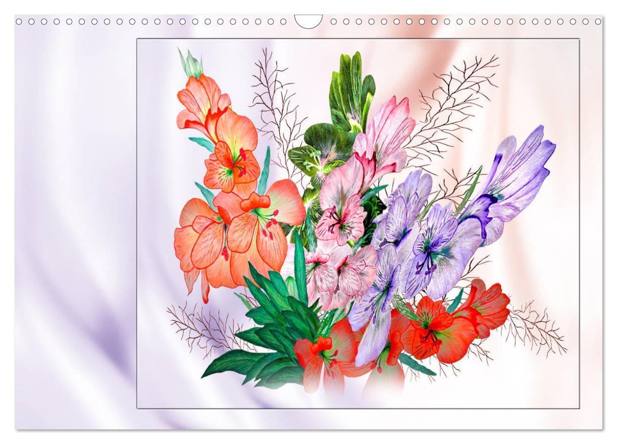 Bild: 9783435554164 | Blumen-Zeichnungen (Wandkalender 2025 DIN A3 quer), CALVENDO...