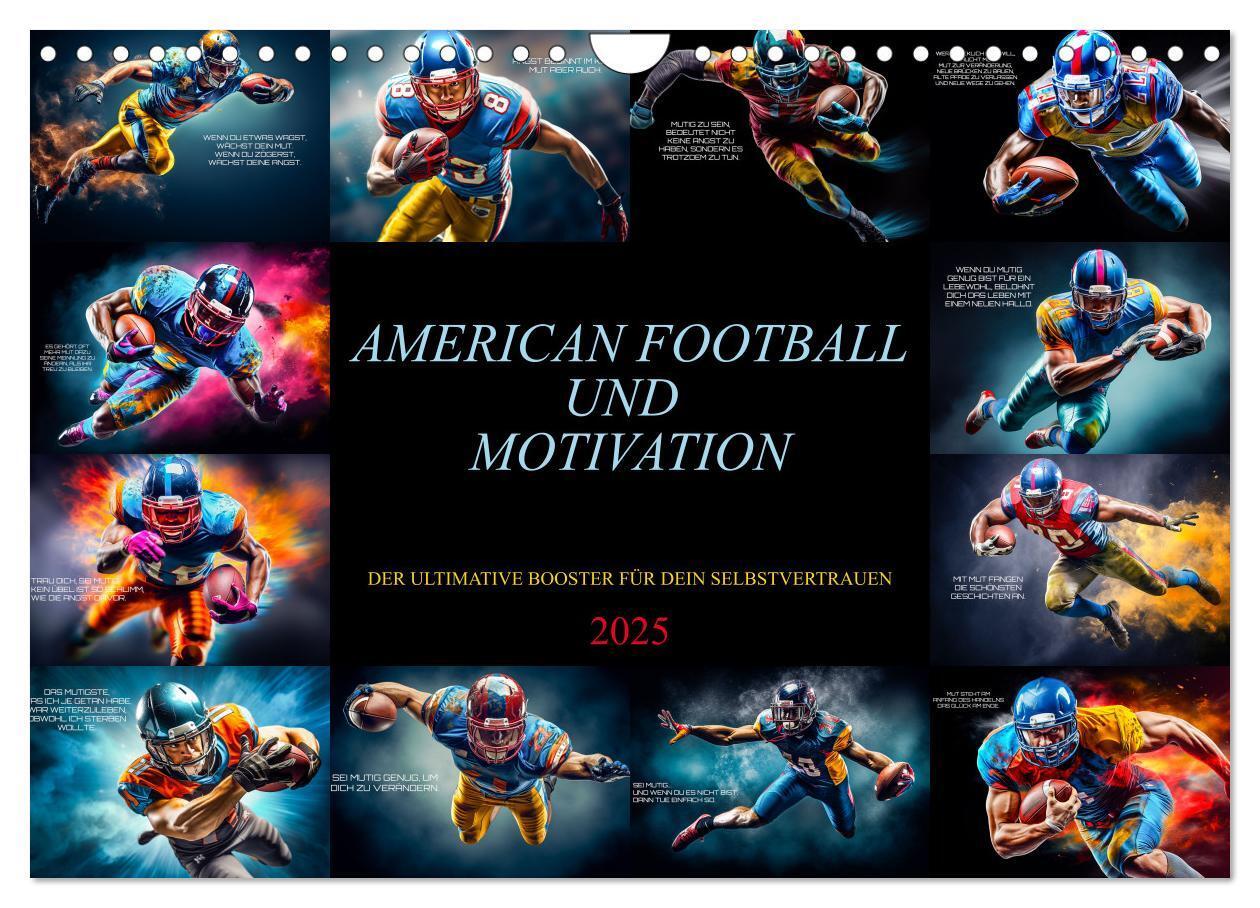 Cover: 9783383850394 | American Football und Motivation (Wandkalender 2025 DIN A4 quer),...