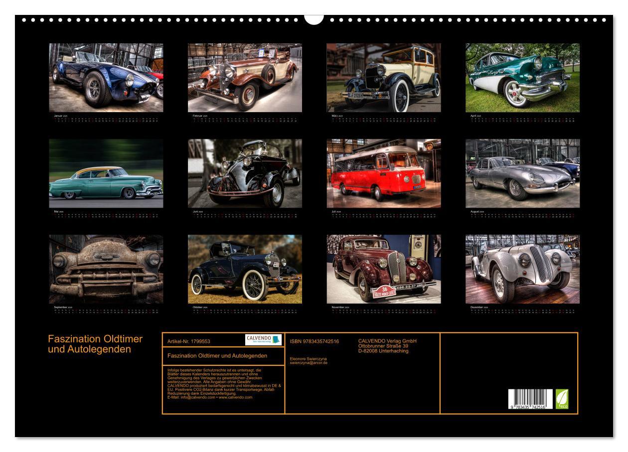 Bild: 9783435742516 | Faszination Oldtimer und Autolegenden (Wandkalender 2025 DIN A2...