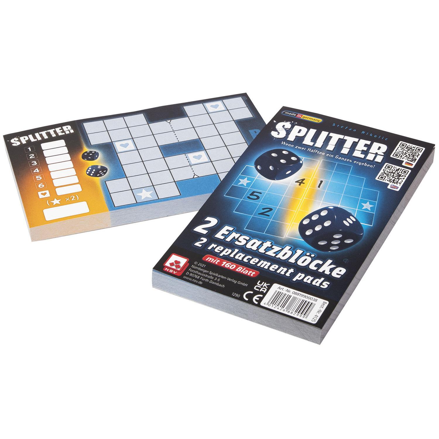 Cover: 4012426882999 | Splitter - Ersatzblöcke | Nürnberger Spielkarten Verlag | Spiel | 2022