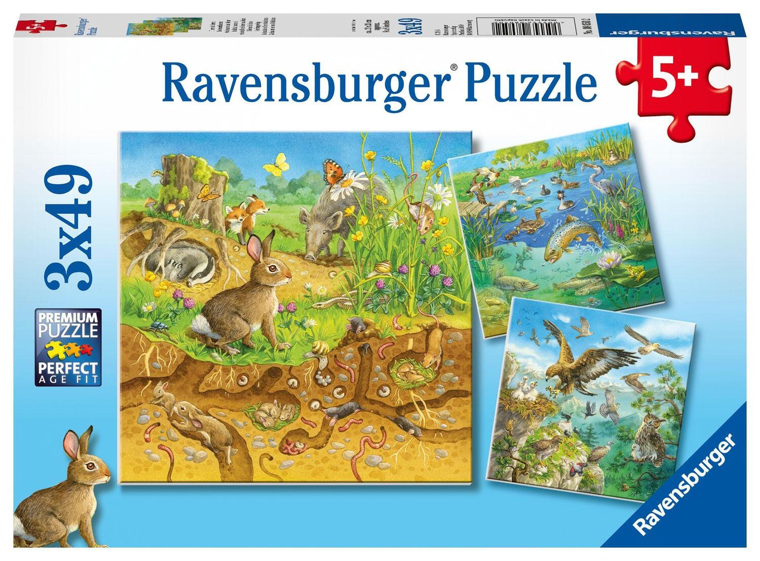 Cover: 4005556080502 | Tiere in ihren Lebensräumen - Puzzle mit 49 Teilen | Spiel | 08050