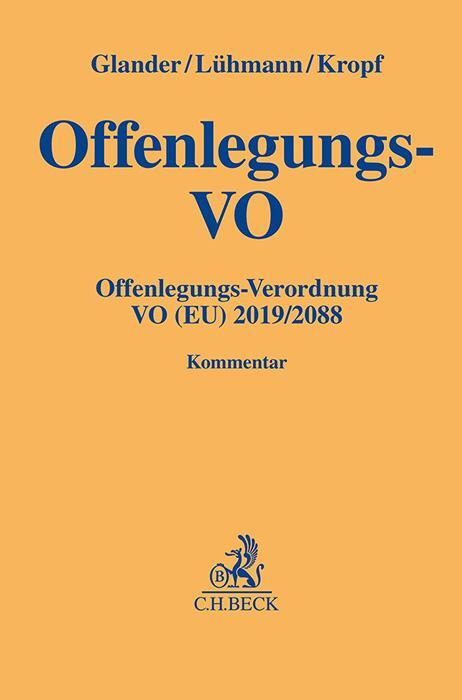 Cover: 9783406757266 | Offenlegungs-VO | Offenlegungs-Verordnung VO (EU) Nr. 2019/2088 | Buch