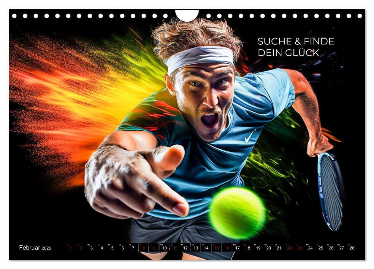 Bild: 9783383850400 | Tennis und Motivation (Wandkalender 2025 DIN A4 quer), CALVENDO...