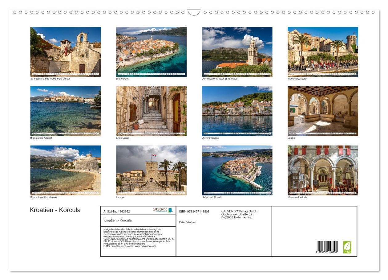 Bild: 9783457148808 | Kroatien - Korcula (Wandkalender 2025 DIN A2 quer), CALVENDO...