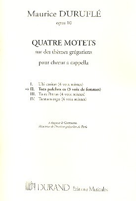 Cover: 9790044065967 | 4 Motets: Tota Pulchra Es Op.10 N 2 | Maurice Duruflé | Einzelstimme