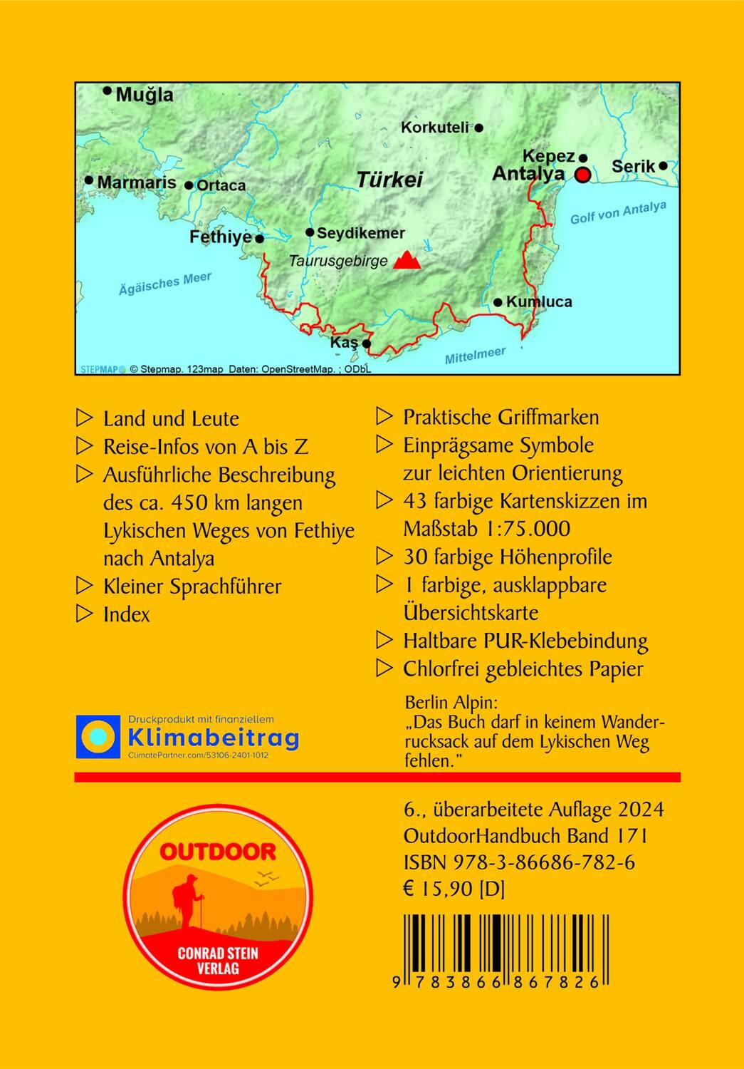 Rückseite: 9783866867826 | Türkei: Lykischer Weg | von Fethiye nach Antalya | Hennemann (u. a.)