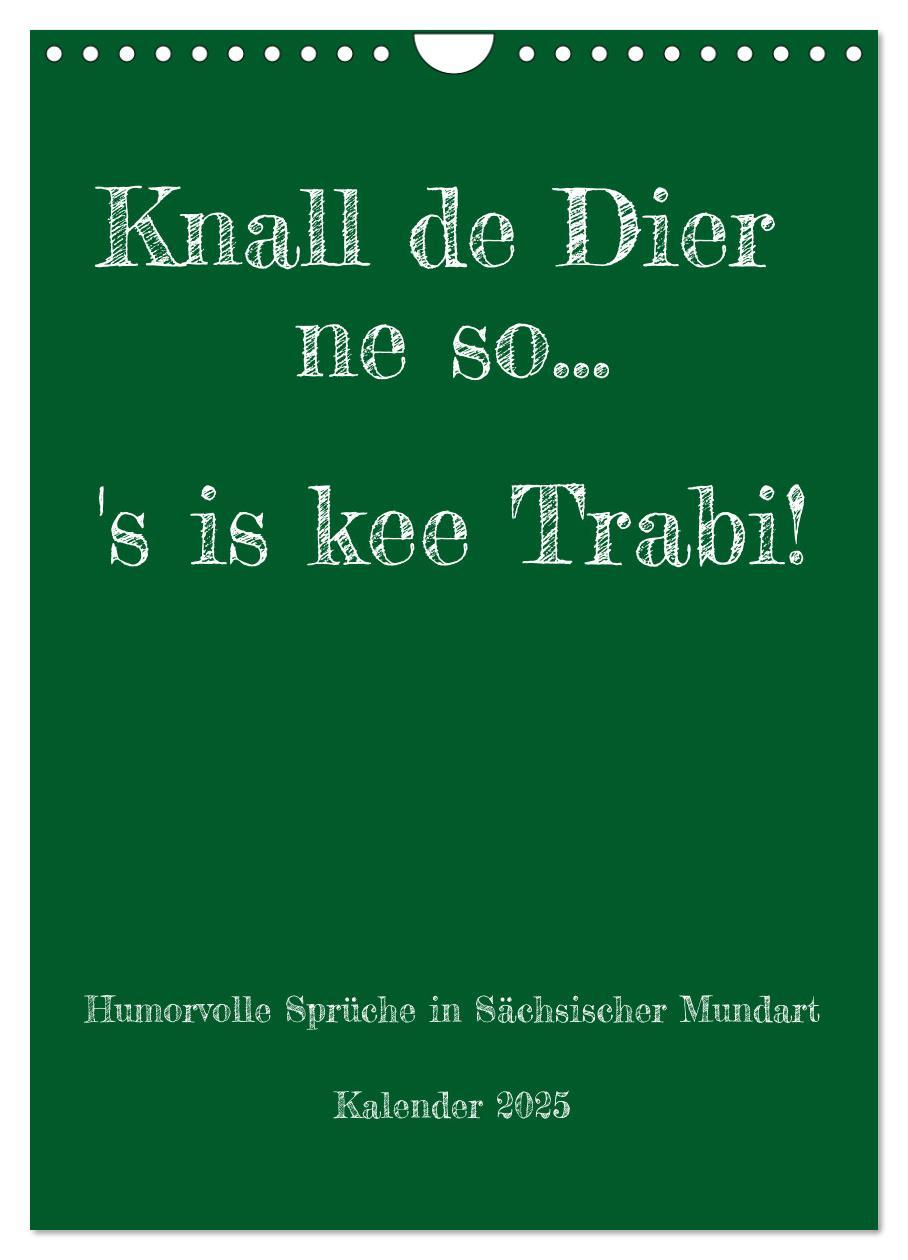 Cover: 9783435917518 | Humorvoller Mundartkalender Sachsen (Wandkalender 2025 DIN A4...