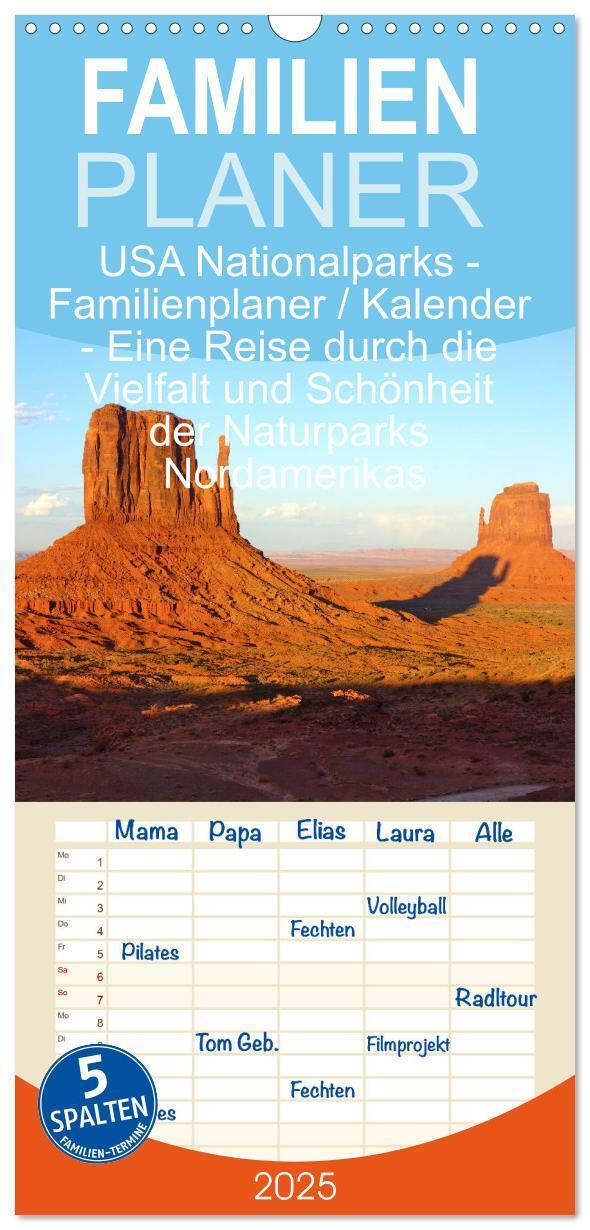 Cover: 9783457100752 | Familienplaner 2025 - USA Nationalparks - Familienplaner / Kalender...