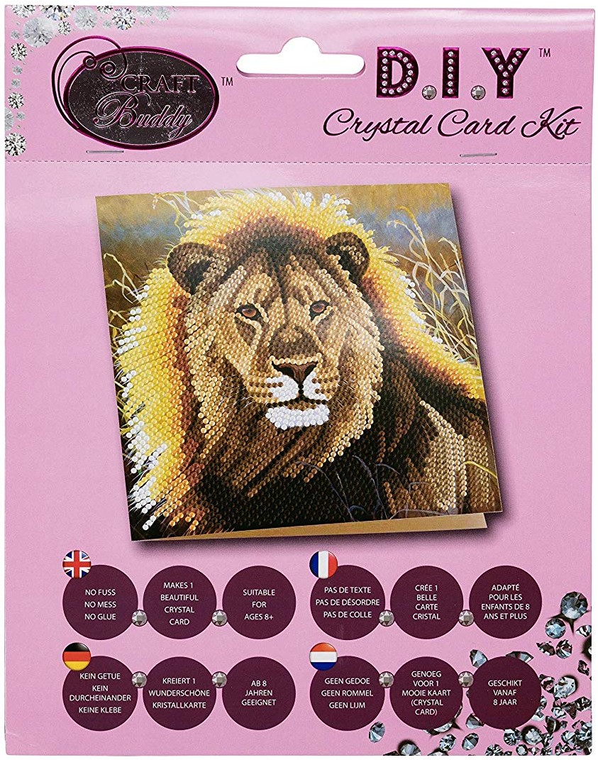 Cover: 5055865478513 | Craft Buddy CCK-A13 - Resting Lion, 18x18cm Crystal Art Card,...