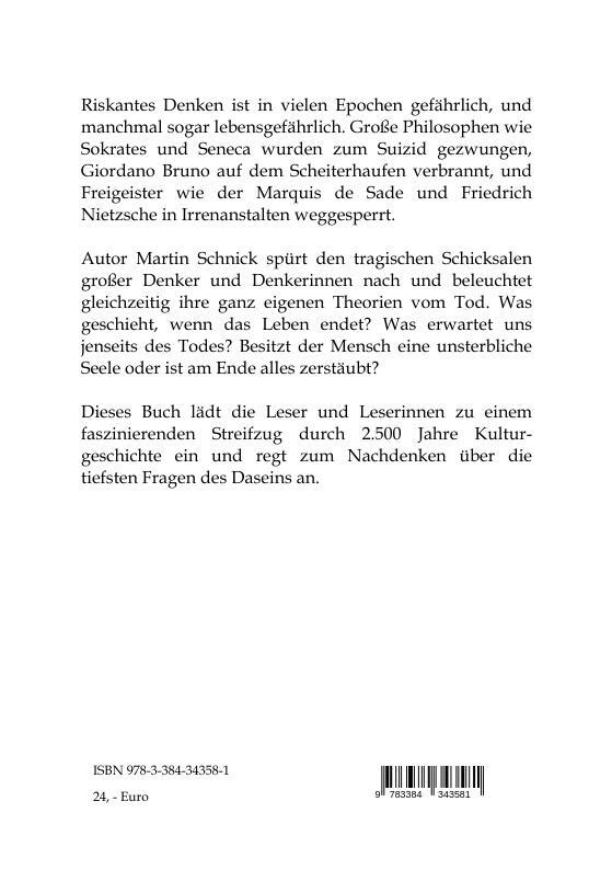 Rückseite: 9783384343581 | Ich sterbe, also bin ich | Martin Schnick | Taschenbuch | Paperback