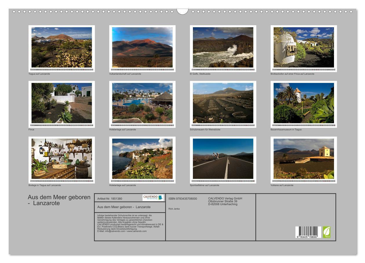 Bild: 9783435708000 | Aus dem Meer geboren - Lanzarote (Wandkalender 2025 DIN A2 quer),...