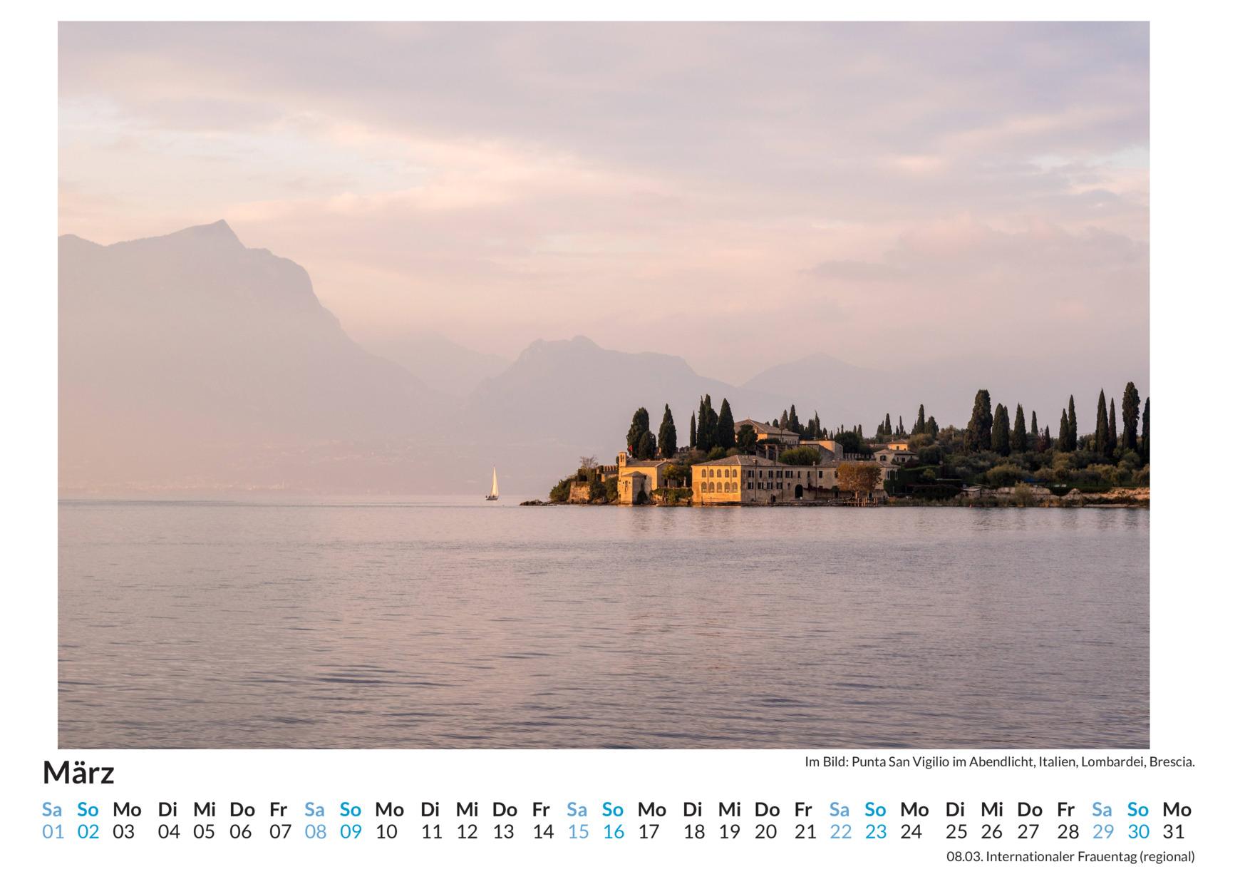 Bild: 9783759122551 | Gardasee - (Wandkalender 2025, Kalender DIN A4 quer, Monatskalender...