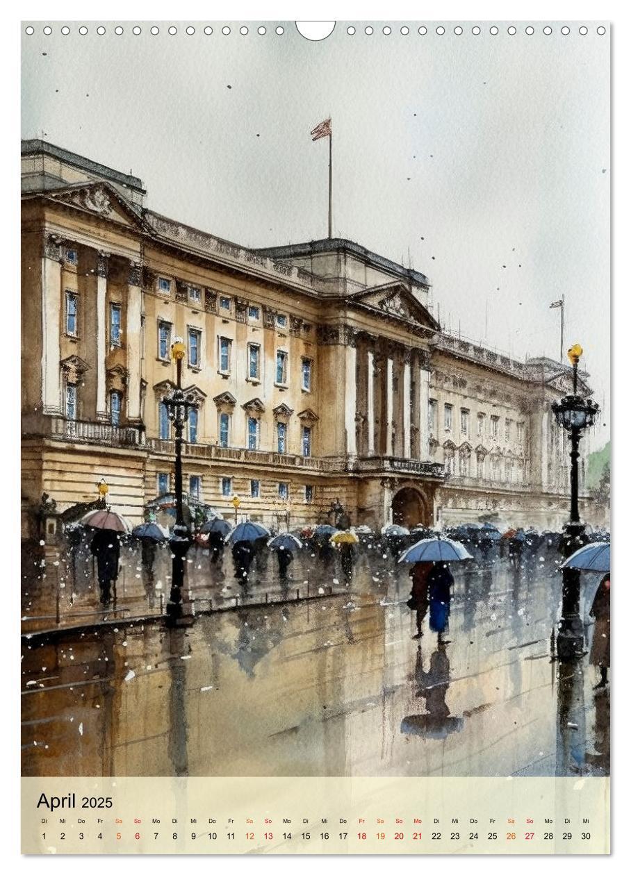 Bild: 9783435875795 | London - ein Regentag (Wandkalender 2025 DIN A3 hoch), CALVENDO...