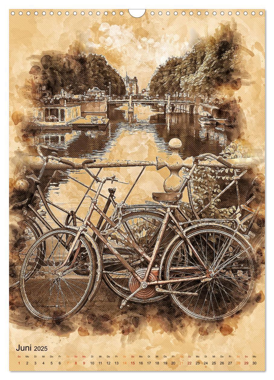 Bild: 9783435930340 | Fahrrad - Retro-Kalender (Wandkalender 2025 DIN A3 hoch), CALVENDO...