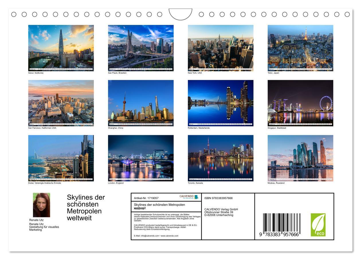 Bild: 9783383957666 | Skylines der schönsten Metropolen weltweit (Wandkalender 2025 DIN...