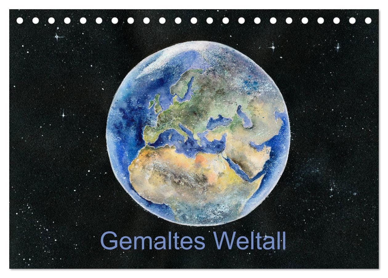 Cover: 9783435273867 | Gemaltes Weltall (Tischkalender 2025 DIN A5 quer), CALVENDO...