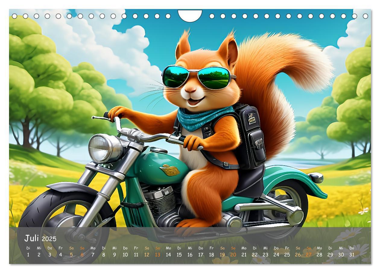 Bild: 9783457131404 | Tierische Motorradfahrer (Wandkalender 2025 DIN A4 quer), CALVENDO...