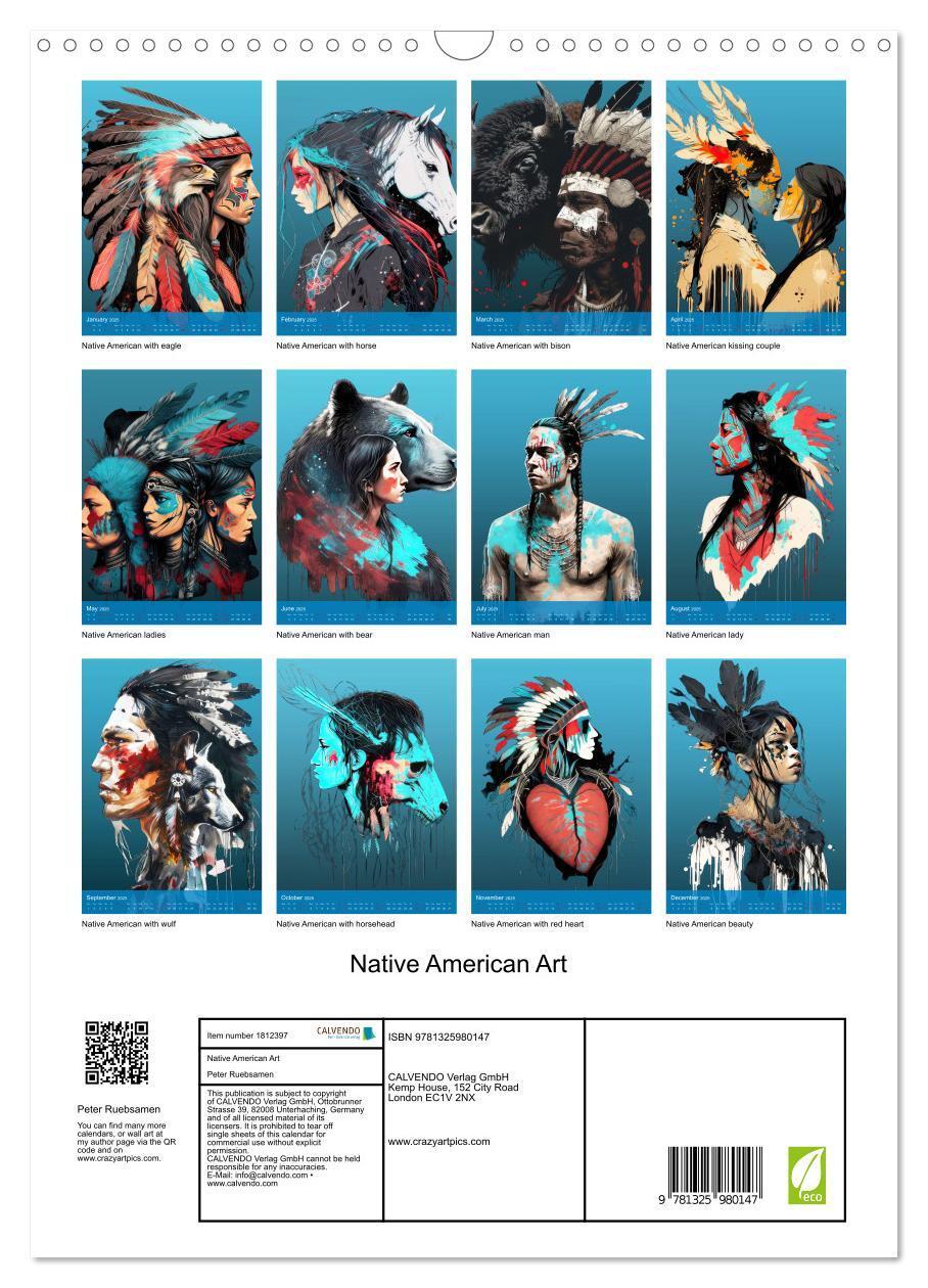 Bild: 9781325980147 | Native American Art (Wall Calendar 2025 DIN A3 portrait), CALVENDO...