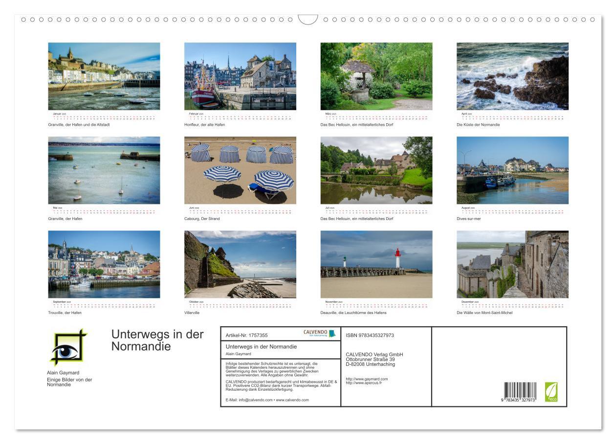 Bild: 9783435327973 | Unterwegs in der Normandie (Wandkalender 2025 DIN A2 quer),...