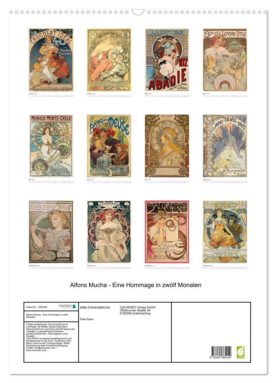 Bild: 9783435865154 | Alfons Mucha - Eine Hommage in zwölf Monaten (Wandkalender 2025 DIN...