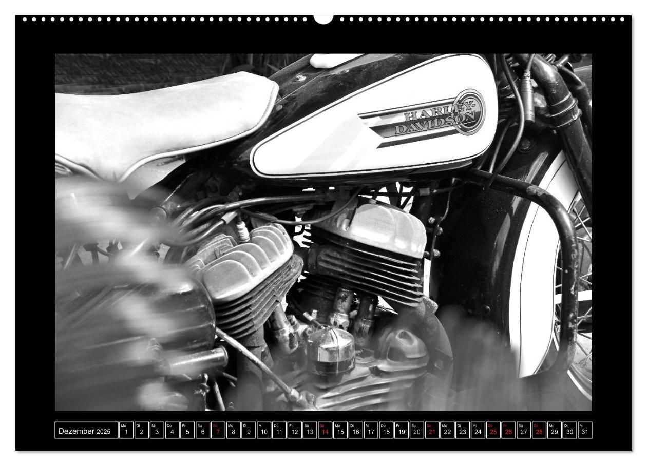 Bild: 9783435392971 | Harley Davidson WLA 750 in Schwarzweiss (Wandkalender 2025 DIN A2...