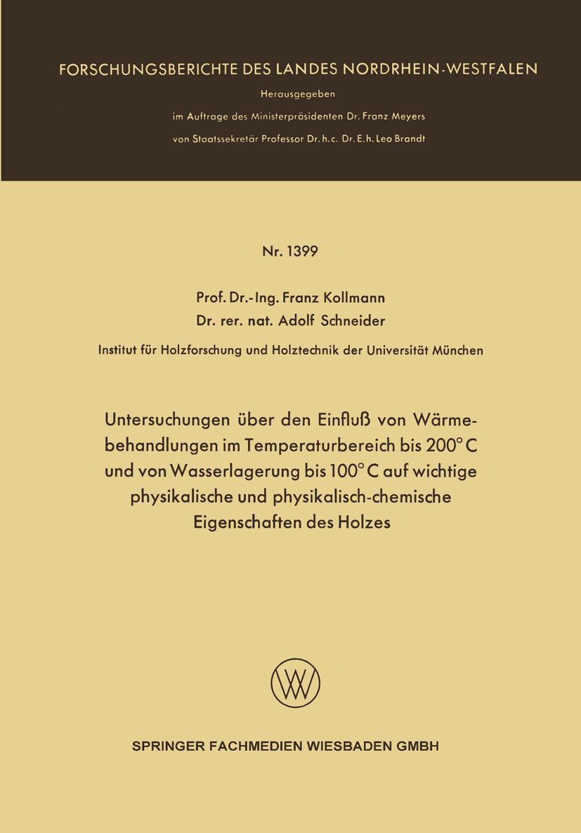 Cover: 9783663065333 | Untersuchungen über den Einfluß von Wärmebehandlungen im...