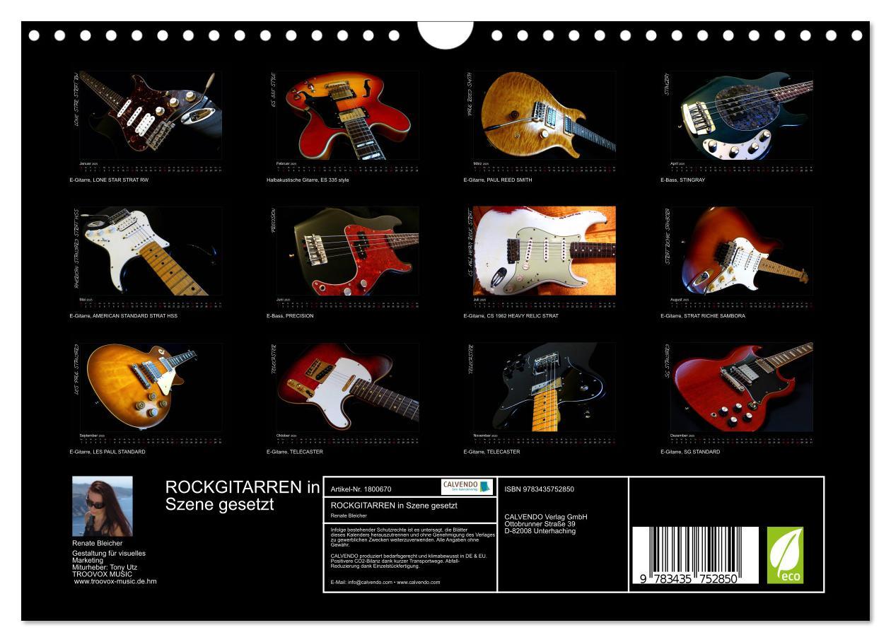 Bild: 9783435752850 | ROCKGITARREN in Szene gesetzt (Wandkalender 2025 DIN A4 quer),...