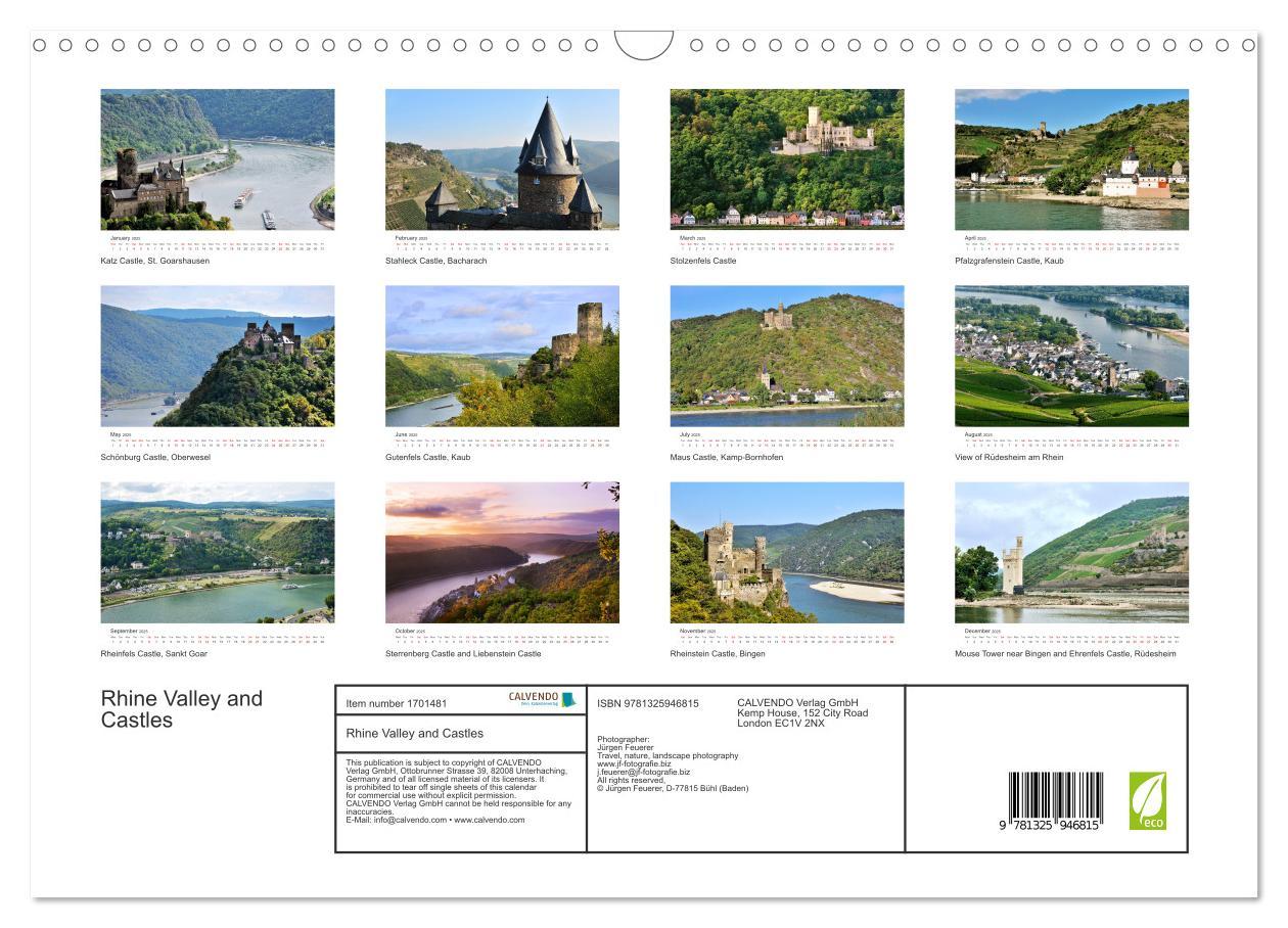 Bild: 9781325946815 | Rhine Valley and Castles (Wall Calendar 2025 DIN A3 landscape),...