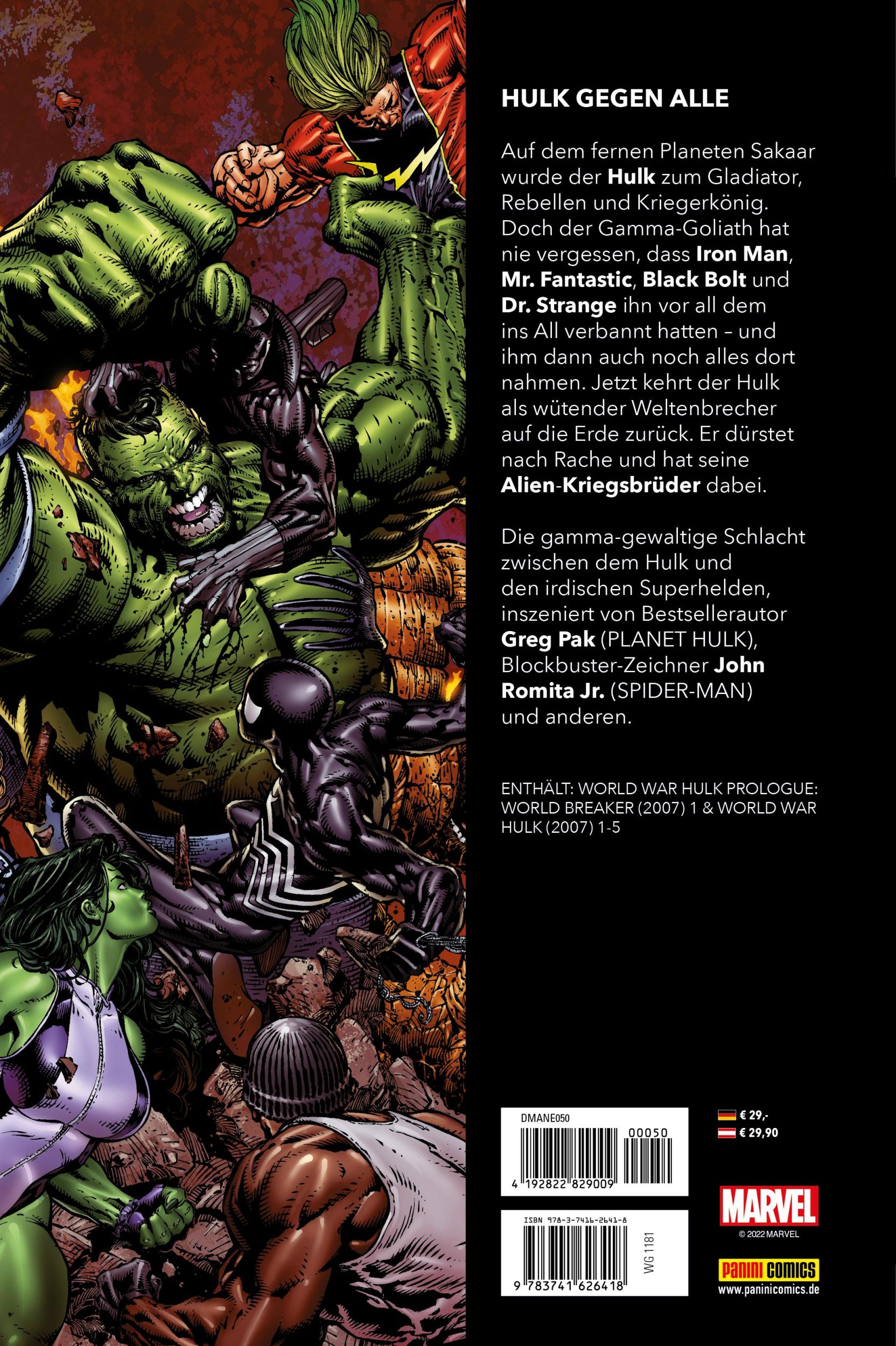 Rückseite: 9783741626418 | Marvel Must-Have: World War Hulk | Greg Pak (u. a.) | Buch | 264 S.