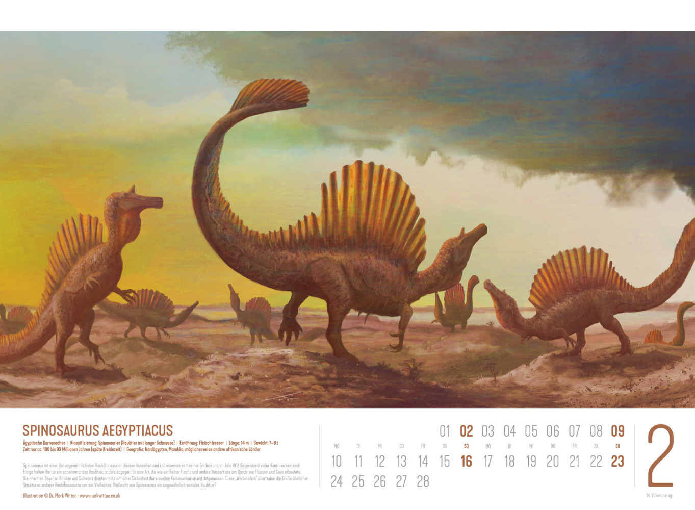 Bild: 9783838435237 | Dinosaurier Kalender 2025 | Dr. Mark Witton (u. a.) | Kalender | 14 S.