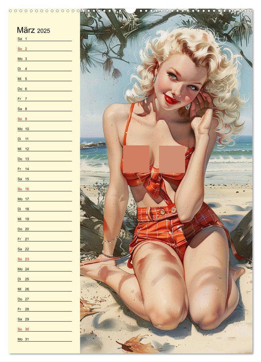 Bild: 9783457126813 | Pin-up-Girls. Sexappeal am Strand (Wandkalender 2025 DIN A2 hoch),...