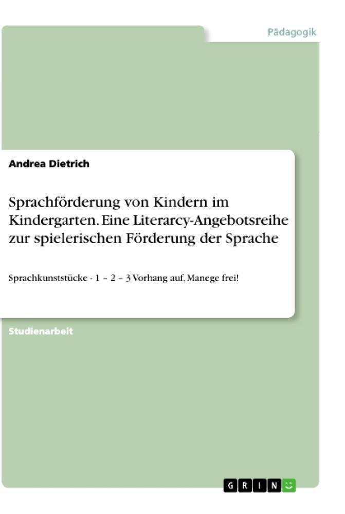 Cover: 9783346294623 | Sprachförderung von Kindern im Kindergarten. Eine...