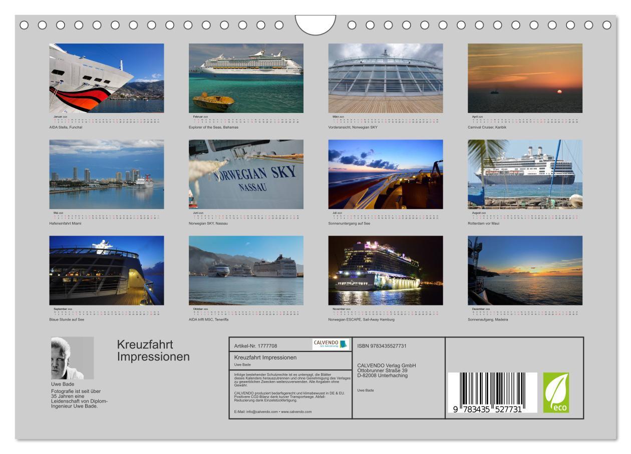 Bild: 9783435527731 | Kreuzfahrt Impressionen (Wandkalender 2025 DIN A4 quer), CALVENDO...