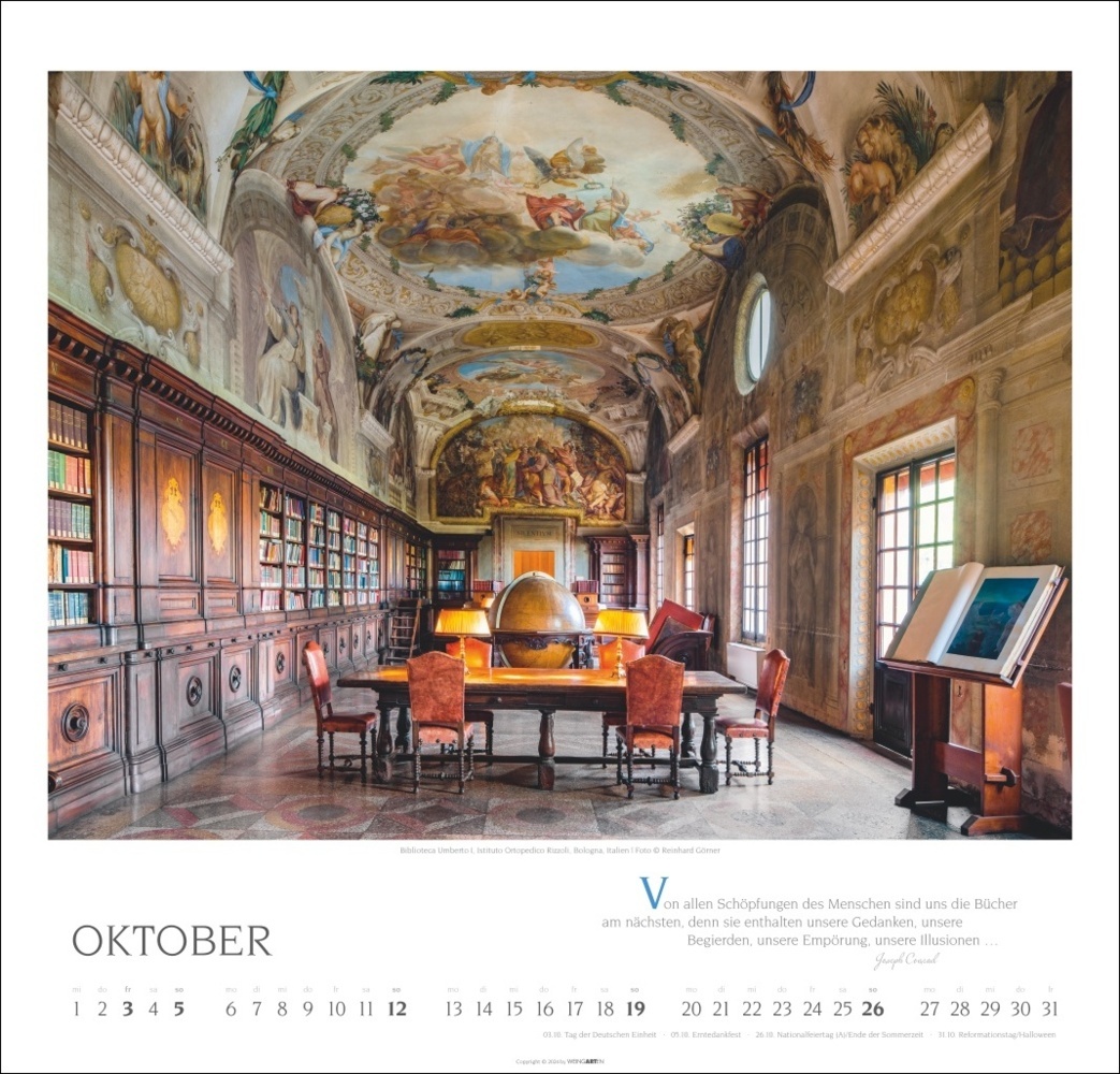 Bild: 9783839901021 | Welt der Bibliotheken Kalender 2025 | Reinhard Görner | Kalender