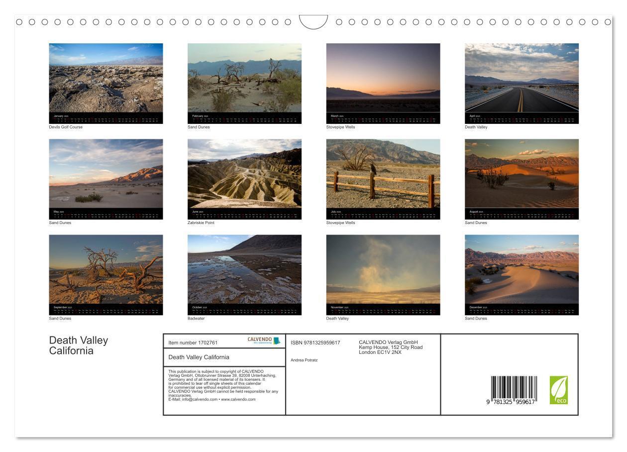 Bild: 9781325959617 | Death Valley California (Wall Calendar 2025 DIN A3 landscape),...