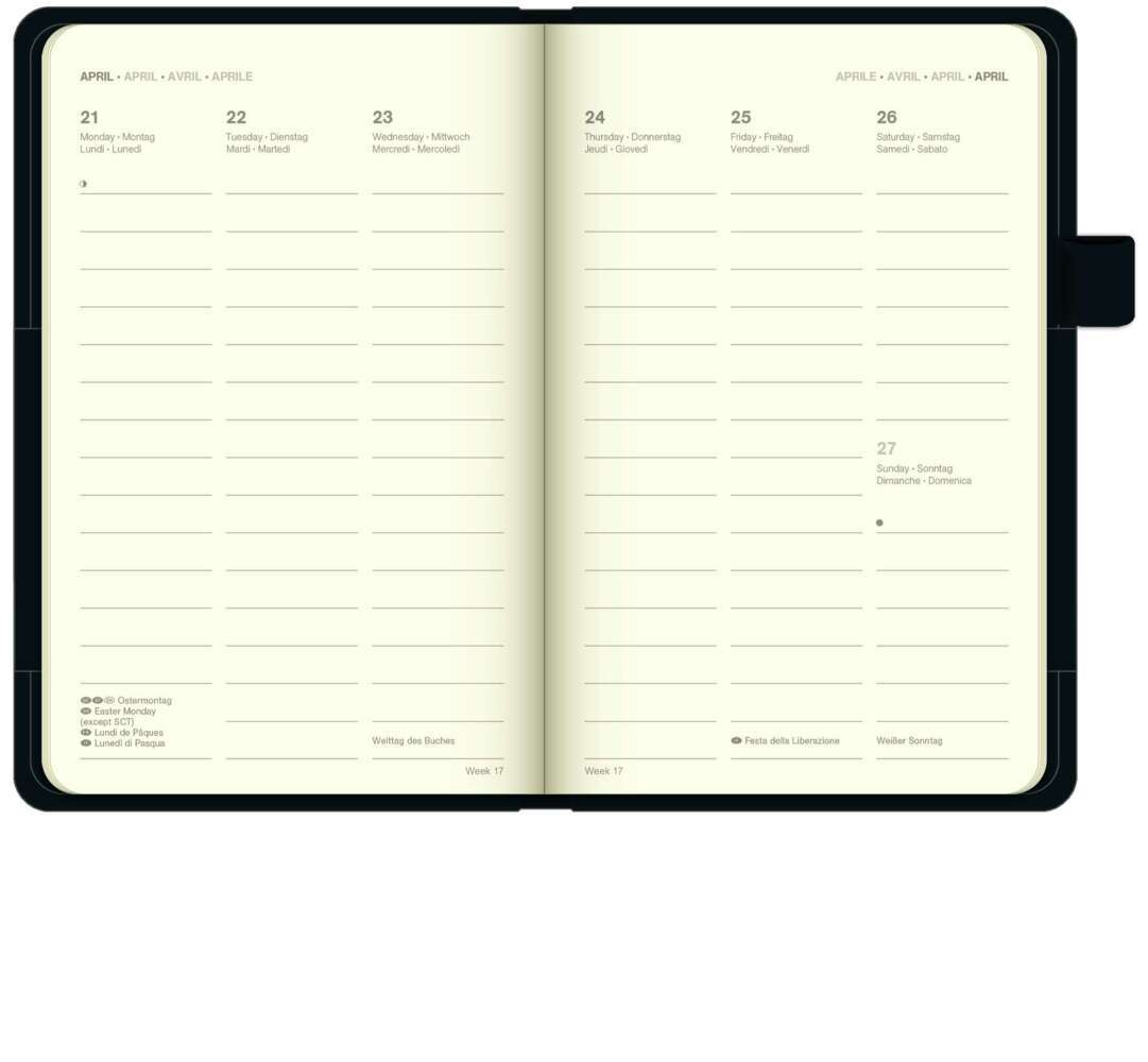 Bild: 4002725994875 | N NEUMANNVERLAGE - Black 2025 Cool Diary, 9x14cm, Wochenkalender...