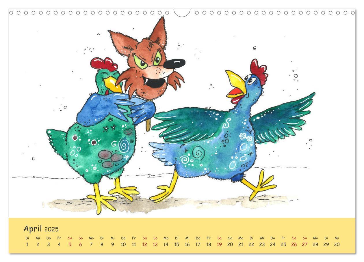 Bild: 9783435104062 | Kunterbunte Hühnerwelt (Wandkalender 2025 DIN A3 quer), CALVENDO...