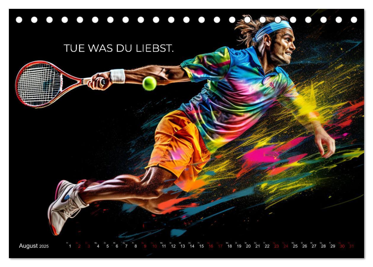 Bild: 9783383874307 | Tennis und Motivation (Tischkalender 2025 DIN A5 quer), CALVENDO...