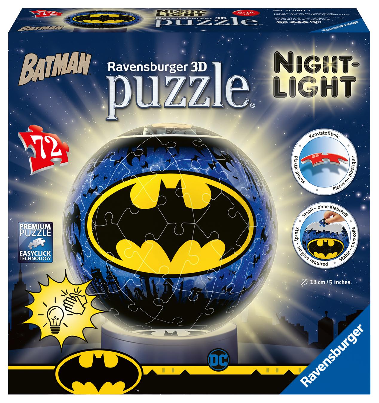 Cover: 4005556110803 | Nachtlicht - Batman 3D Puzzle-Ball 72 Teile | Spiel | 11080 | Deutsch