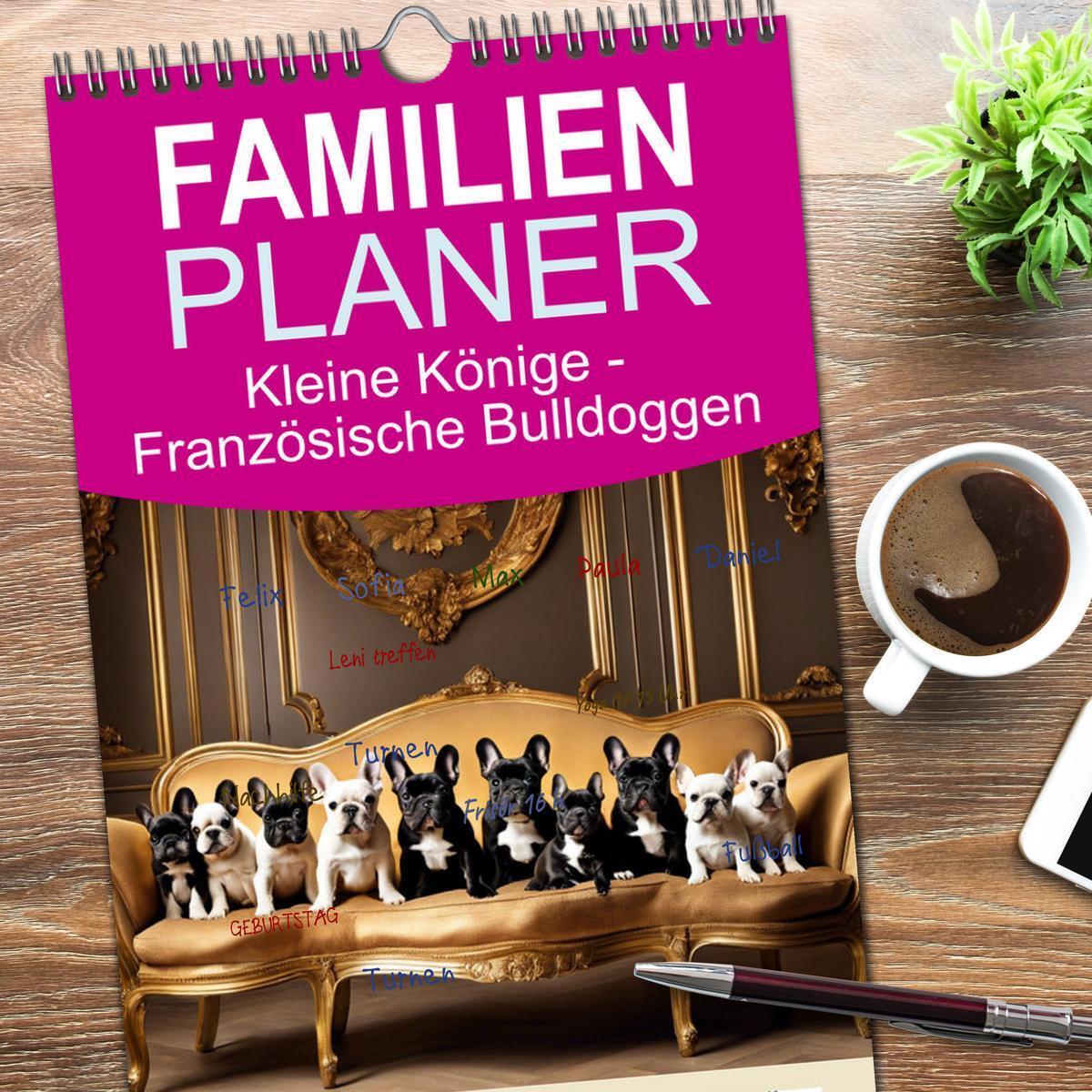 Bild: 9783457153987 | Familienplaner 2025 - Kleine Könige - Französische Bulldoggen mit 5...