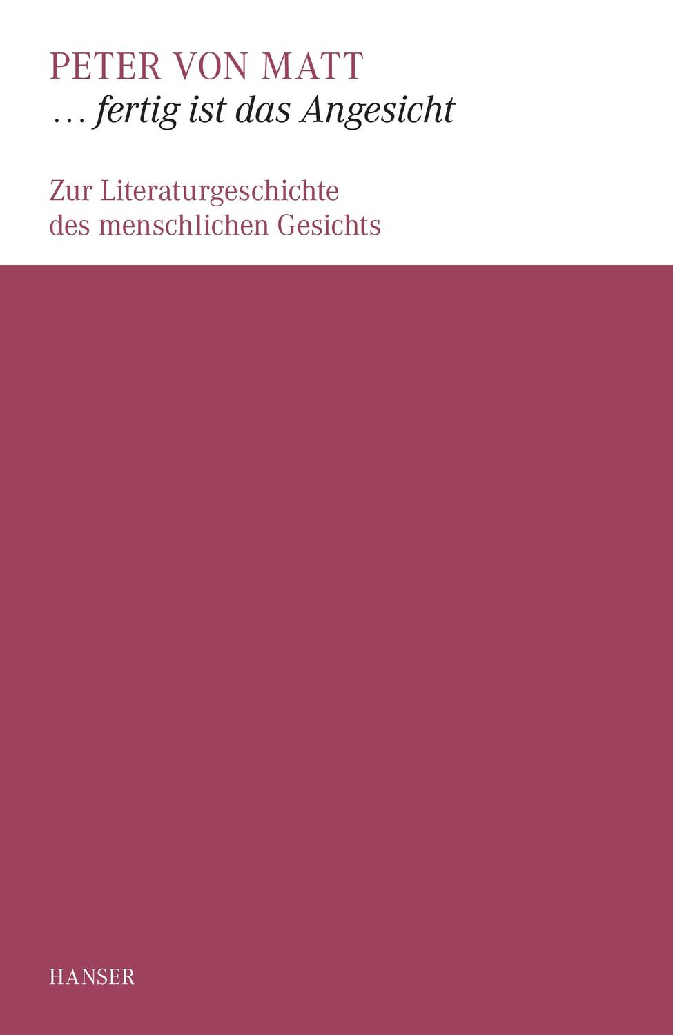 Cover: 9783446247857 | ... fertig ist das Angesicht | Peter von Matt | Buch | Hanser