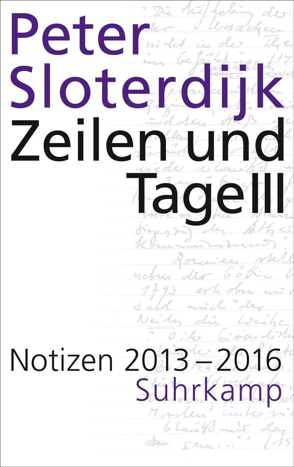 Cover: 9783518431474 | Zeilen und Tage III | Notizen 2013-2016 | Peter Sloterdijk | Buch