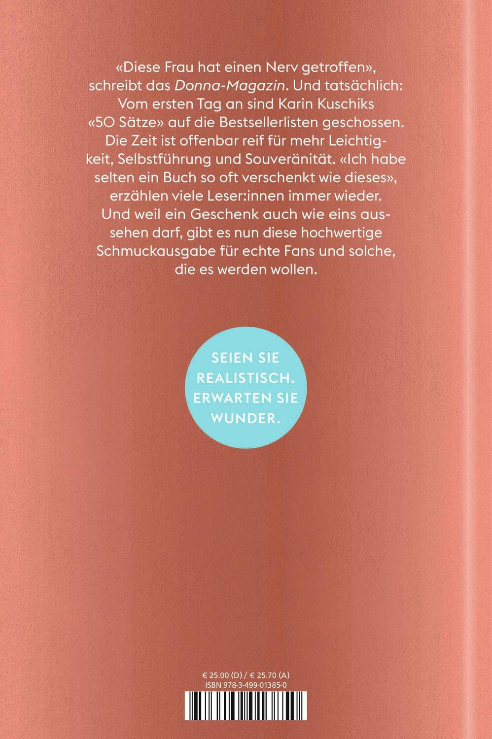 Rückseite: 9783499013850 | 50 Sätze, die das Leben leichter machen | Karin Kuschik | Buch | 2023