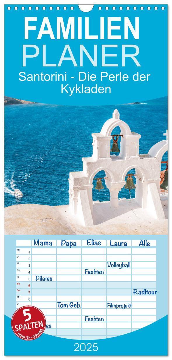 Cover: 9783457101131 | Familienplaner 2025 - Santorini - Die Perle der Kykladen mit 5...