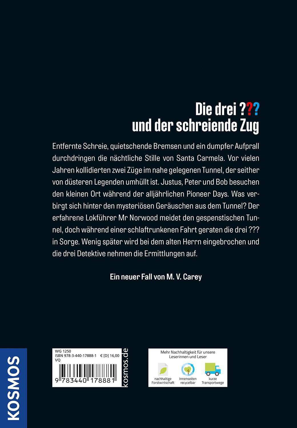 Rückseite: 9783440178881 | Die drei ??? und der schreiende Zug | M. V. Carey | Buch | 168 S.