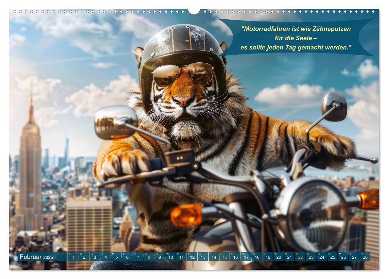 Bild: 9783457166079 | Tierisch lustige Motorradfahrer (Wandkalender 2025 DIN A2 quer),...