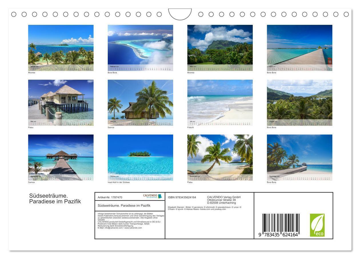 Bild: 9783435624164 | Südseeträume. Paradiese im Pazifik (Wandkalender 2025 DIN A4 quer),...