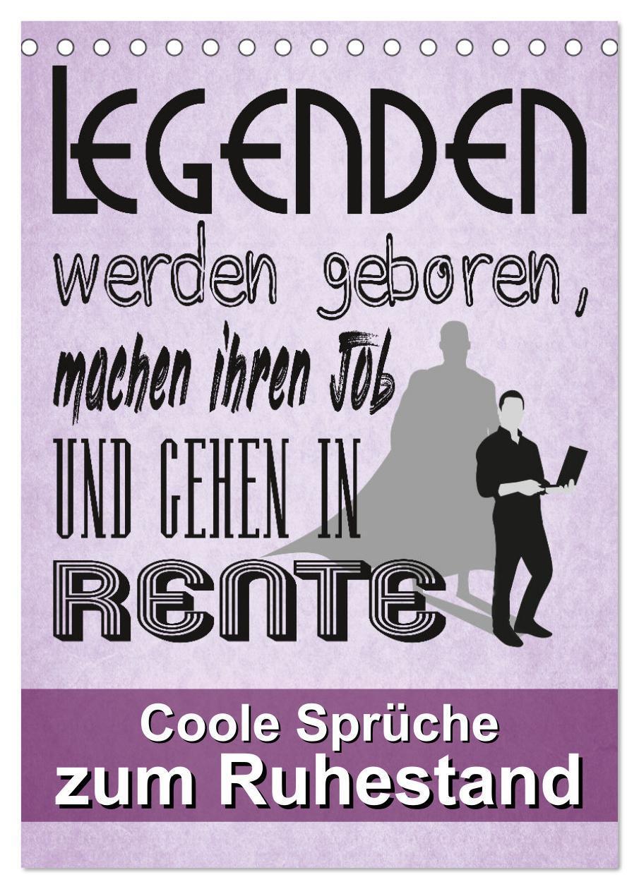 Cover: 9783435906352 | Coole Sprüche zum Ruhestand (Tischkalender 2025 DIN A5 hoch),...