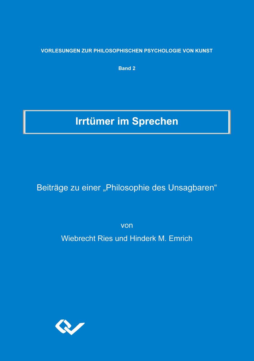 Cover: 9783869553948 | Irrtümer im Sprechen | Beiträge zu einer ¿Philosophie des Unsagbaren¿